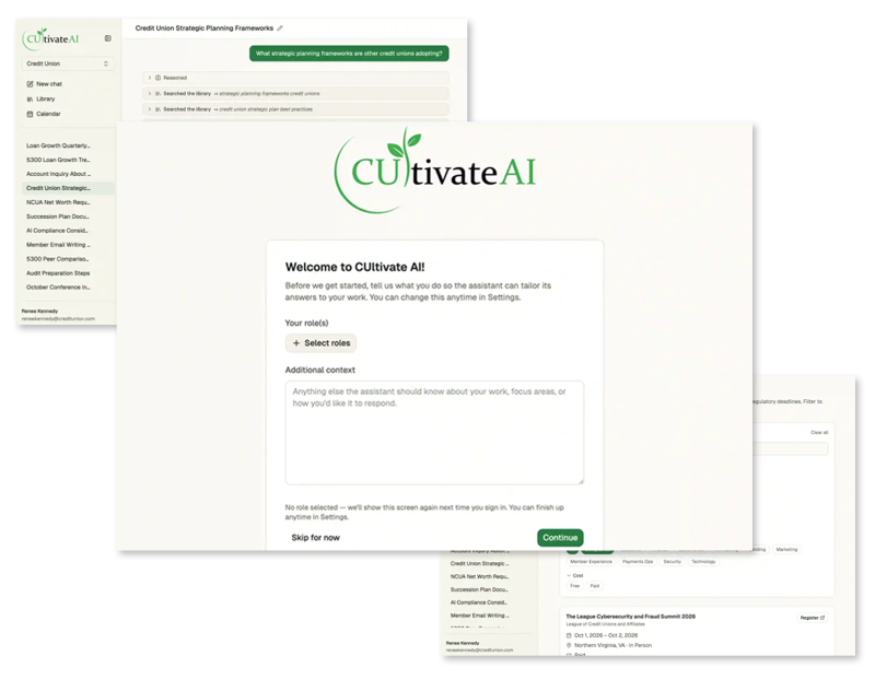 CUltivate AI platform screenshots.